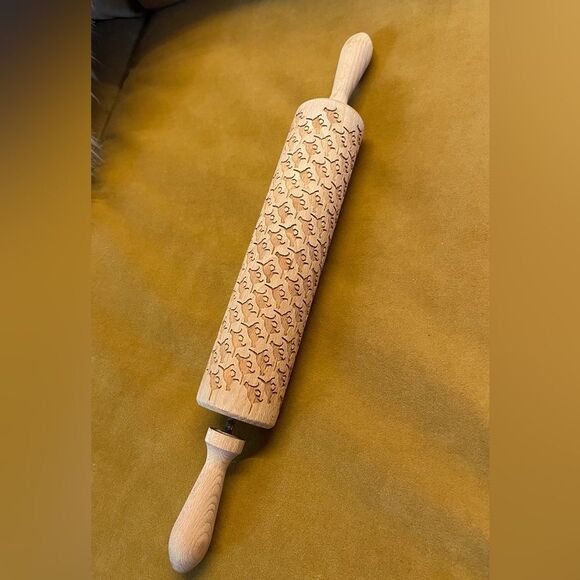 Valek Rolling Pin Laser Engraved Cat Pattern Made in Poland - Picture 1 of 4